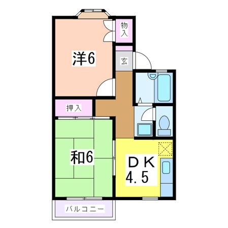 メンバーズタウン関屋Ｂ棟の物件間取画像